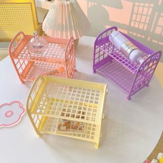 Kệ nhựa mini 2 tầng decor