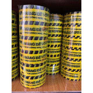 Băng keo chữ HÀNG DỄ VỠ 100yard bề rộng 48mm nặng 1.2kg/1cây 6 cuộn lõi 5 Li độ dính 50 Mic - Túi niêm phong 5 Giây