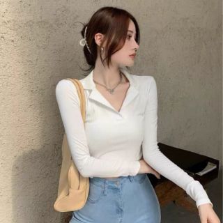 Áo cổ V tay dài tôn dáng