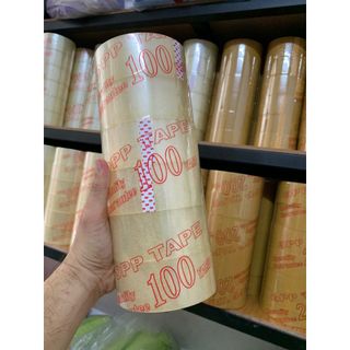 Băng keo trong/đục 100yard bề rộng 48mm nặng 1.4kg/1cây 6 cuộn lõi 5 Li độ dính 50 Mic - Túi niêm phong 5 Giây
