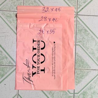 (0.5 Kg)Túi gói hàng niêm phong in sẵn chữ thank you loại dày đủ màu đủ size (MSP01) - 5 giây