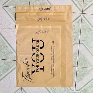 (0.5 Kg)Túi gói hàng niêm phong in sẵn chữ thank you loại dày đủ màu đủ size (MSP01) - 5 giây