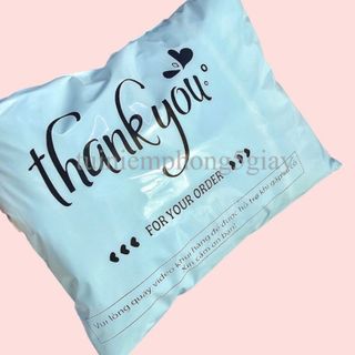 (0.5 Kg)Túi gói hàng niêm phong in sẵn chữ thank you loại dày đủ màu đủ size (MSP02) - 5 giây