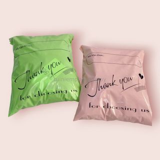 (0.5 Kg)Túi gói hàng niêm phong in sẵn chữ thank you loại dày đủ màu đủ size (MSP03) - 5 giây