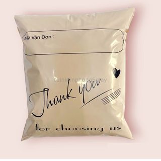(0.5 Kg)Túi gói hàng niêm phong in sẵn chữ thank you loại dày đủ màu đủ size (MSP03) - 5 giây