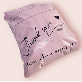(0.5 Kg)Túi gói hàng niêm phong in sẵn chữ thank you loại dày đủ màu đủ size (MSP03) - 5 giây