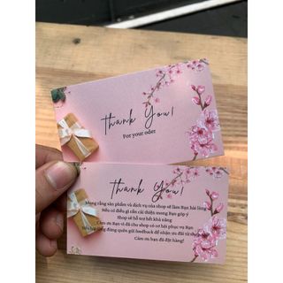 Card Cám Ơn, Card Thank You, Thiệp Cảm Ơn mẫu Hộp Quà- Size 9x5,4cm - Giấy C300 Cán Màng Mờ 2 mặt