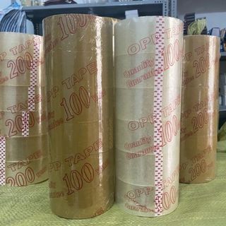 Băng keo trong/đục 100yard bề rộng 48mm nặng 1kg/1cây 6 cuộn lõi 5 Li độ dính 50 Mic - Túi niêm phong 5 Giây