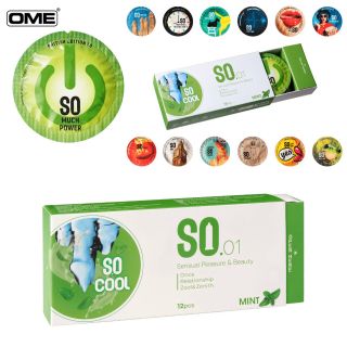 Bao cao su SO COOL size 52mm siêu mỏng, hương bạc hà 12 cái/ hộp
