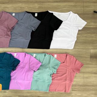 Croptop 2 lớp Size m l xl xxl Ri 2222 Tách nửa ri được, áo thể thao nữ