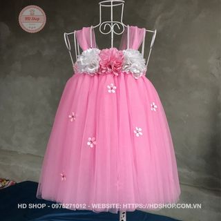 Váy đầm bé gái ❤️FREESHIP❤️ Váy công chúa hồng phấn hoa xù hồng trắng cho bé gái giá sỉ