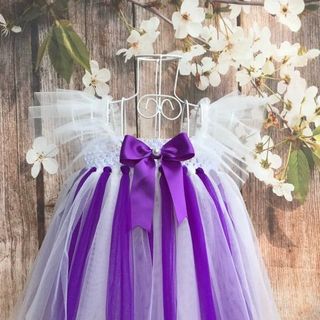 Váy công chúa cho bé ❤️FREESHIP❤️ Váy công chúa cánh tiên tím phối trắng cho bé gái 1 tuổi