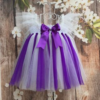 Váy công chúa cho bé ❤️FREESHIP❤️ Váy công chúa cánh tiên tím phối trắng cho bé gái 1 tuổi