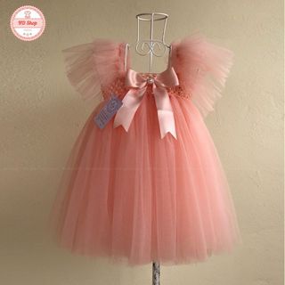 Váy công chúa cho bé ❤️FREESHIP❤️ Váy công chúa hồng cam cánh tiên