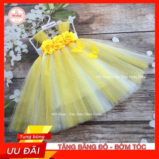 ĐẦM BÉ GÁI VÀNG KIM TUYẾN 💖FREESHIP💖 CHO BÉ 3 THÁNG ĐẾN 6 TUỔI