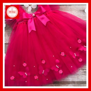 Đầm xòe cho bé gái hàng thiết kế mix nơ cực cute có nhiều mầu sắc lựa chọn