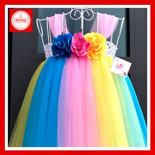 Đầm bé gái, váy bé gái nhiều mầu sắc cho bé từ 1 tháng đến 6 tuổi kèm turban cho bé