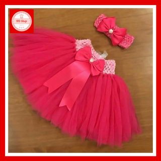 Chân váy cho bé, chân váy tutu cho bé hồng phấn cực đẹp tặng kèm băng đô cho bé