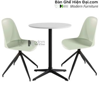 Bộ bàn cafe nhà hàng 2 ghế nhựa chống thấm thân xoay nhập khẩu HCM TE1541-06W CE1027-1S giá sỉ