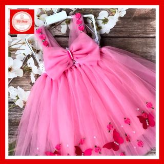 Đầm công chúa cho bé ❤️FREESHIP❤️ Đầm công chúa nơ đính bớm và hóa nhí cho bé gái