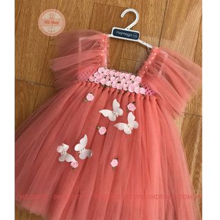 Váy công chúa ❤️FREESHIP❤️ Váy tutu hồng cam cánh tiên hoa nhí giá sỉ