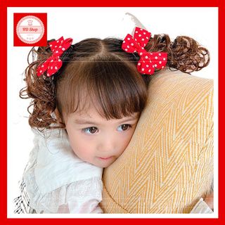 Tóc giả cho bé ❤️FREESHIP❤️ Kẹp tóc giả cho bé có nơ kẹp tóc 2 bên cực dễ thương