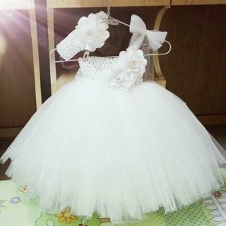 Đầm công chúa cho bé ❤️FREESHIP❤️ Đầm công chúa trắng hoa hồng quai chéo giá sỉ