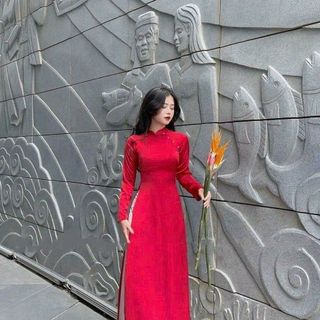 Sỉ đồng phuc áo dài truyền thống đỏ giá tốt