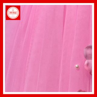 Váy cho bé, váy công chúa hồng phấn tú cầu 2 quai cho bé gái 1 tháng đến 7 tuổi giá sỉ