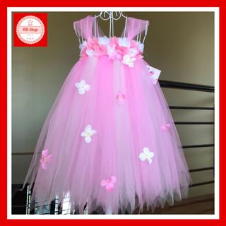 Váy xòe công chúa cho bé gái hồng phấn giá sỉ