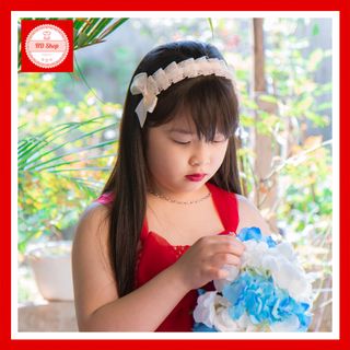 Cài tóc cho bé gái, cài tóc ren kiểu Hàn Quốc