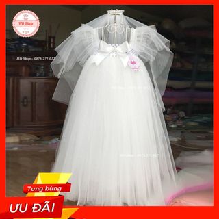 Váy phù dâu cho bé ❤️FREESHIP❤️ Váy công chúa cho bé gái kèm lúp cô dâu