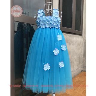 Váy tutu cho bé ❤️FREESHIP❤️ Váy tutu xanh biển hoa tú cầu đính 2 quai giá sỉ