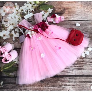 Quà tặng cho bé gái 1 tuổi ❤️FREESHIP❤️ váy công chúa hồng