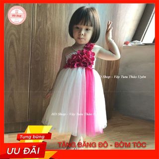 Váy trẻ em ❤️FREESHIP❤️ Váy công chúa trắng dải sen tú cầu