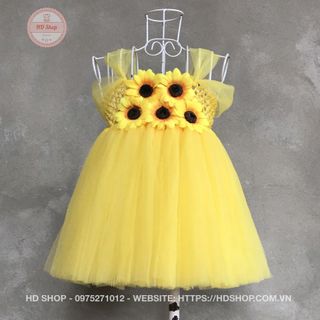 Váy tutu cho bé ❤️FREESHIP❤️ Váy tutu vàng hướng dương 5 bông giá sỉ