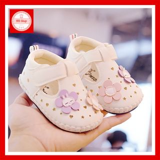Giầy tập đi bé gái da PU mềm. đế chống trơn trượt