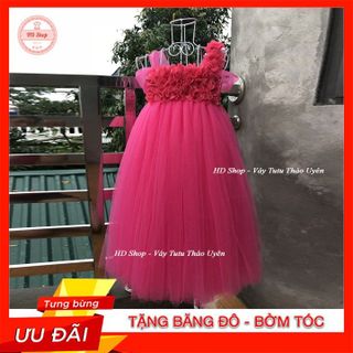 Váy đầm bé gái ❤️FREESHIP❤️ Váy công chúa hồng sen quai trễ cho bé dự tiệc