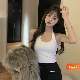 Áo thun Croptop cổ yếm hở lưng chất thun borip dày, co giãn