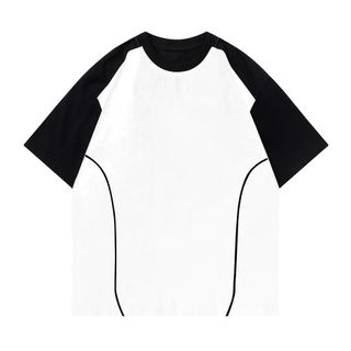 Áo Thun Trơn, Áo Thun Phối Màu, Áo Thun Nam Nữ Cotton Raglan viên thân 100% Unisex Form Rộng Tay Lỡ Oversize