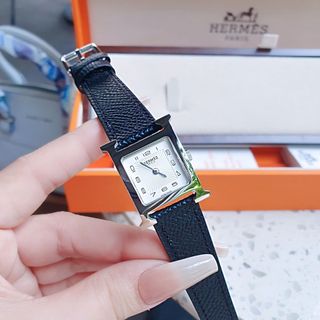ĐỒNG HỒ NỮ CAO CẤP HEMES DÂY DA MẶT SỐ NIỀNG TRƠN BẠC
