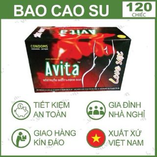Bao cao su Avita hộp 120 cái made in Việt Nam