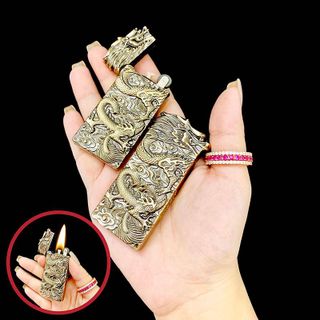 BẬT LỬA XĂNG ĐÁ HÌNH ĐẦU RỒNG - XÀI XĂNG