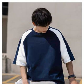 Áo Thun Trơn, Áo Thun Unisex Oversize, Áo Thun Phối Màu, Áo Thun Cổ Tròn, Áo Thun Cotton Raglan Phối Tay 100%