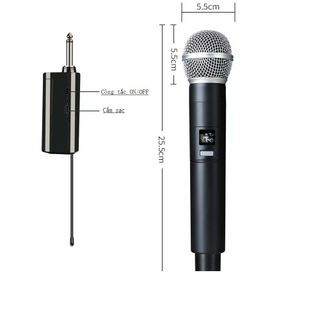 Micro Không Dây UHF U58 hút mạnh Chuyên Dùng Cho Loa Kéo, Amply, Mixer,Soundcard livestream.. Tích Hợp Pin Sạc