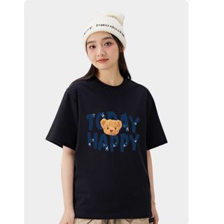 Áo Thun Nam Nữ Unisex Basic Tee In Hình Gấu Today Happy, Oversize ( F1A )