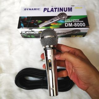 Micro hát karaoke có dây DM-8000 Jack 6.5mm mạ Crôm sáng bóng