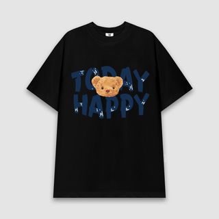 Áo Thun Nam Nữ Unisex Basic Tee In Hình Gấu Today Happy, Oversize ( F2A )