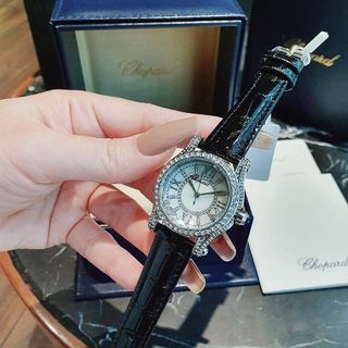 ĐỒNG HỒ NỮ TRUNG CẤP CHOPA DÂY DA MẶT ĐÁ RƠI