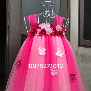 Đầm tutu cho bé ❤️FREESHIP❤️ Đầm tutu hồng sen pha hồng phấn 32 tú cầu giá sỉ
